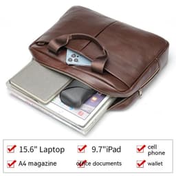 image-Genuine Leather Large Capacity Briefcase Men's Horizontal First Layer Cowhide Computer Storage Bag