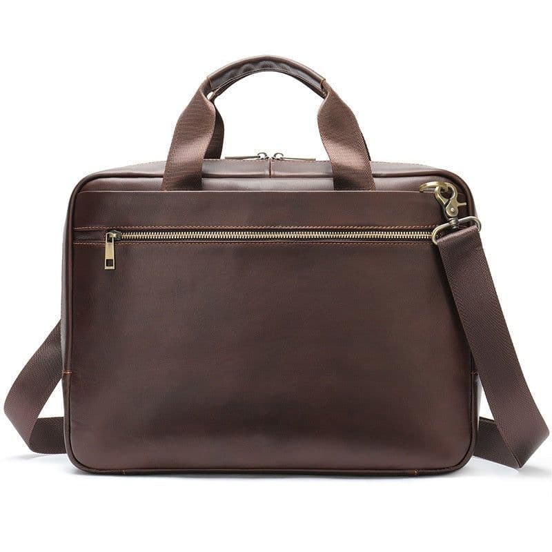 image-Genuine Leather Large Capacity Briefcase Men's Horizontal First Layer Cowhide Computer Storage Bag