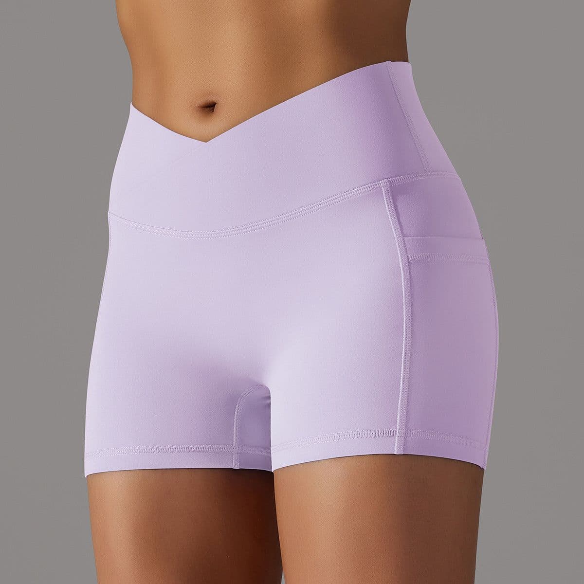 image-Yoga Shorts With Phone Pocket Design Fitness Sports Pants For Women Clothing