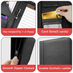 image-Zipper Buggy Bag Leather Planning Loose-leaf Envelope Storage Bag