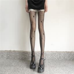 image-Black Starry Sky Stockings Female Star Moon Fishnet Stockings