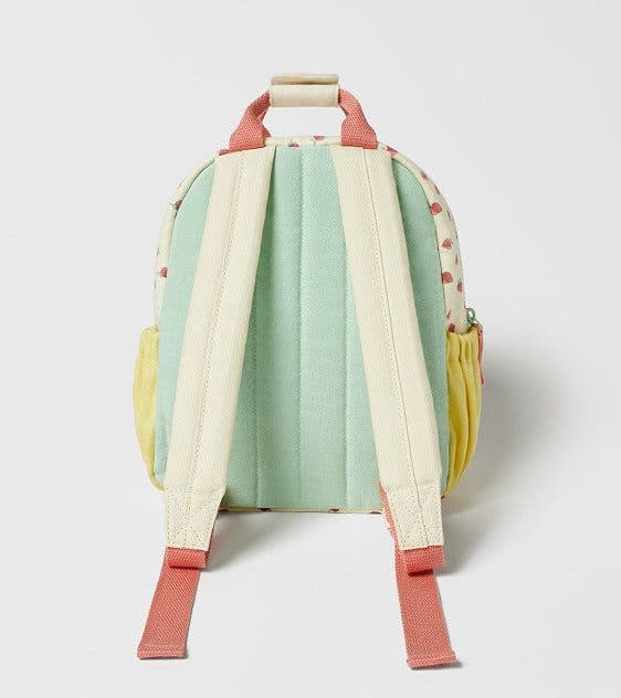 image-New Cotton Canvas Dopamine Strawberry Multicolor Printing Cute Children Backpack Schoolbag