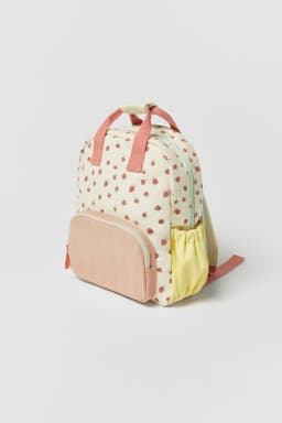 image-New Cotton Canvas Dopamine Strawberry Multicolor Printing Cute Children Backpack Schoolbag