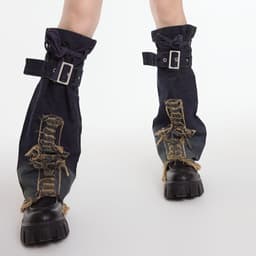 image-Design Sense American Retro Mid-calf Length Denim Leg Warmer