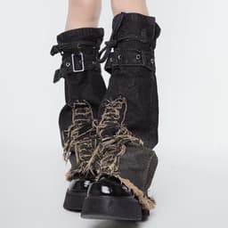 image-Design Sense American Retro Mid-calf Length Denim Leg Warmer