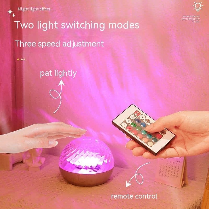 image-Rotating Water Ripple Small Night Lamp Creative