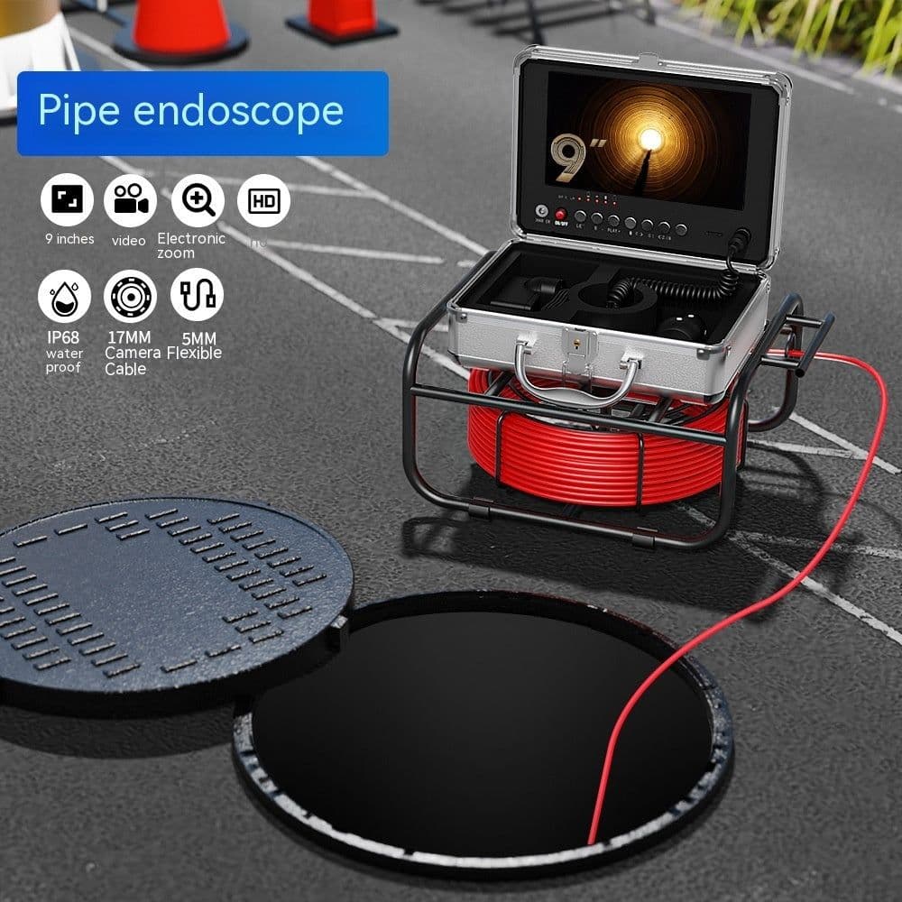 image-Stainless Steel Probe Underwater Pipe Endoscope Plug Detector