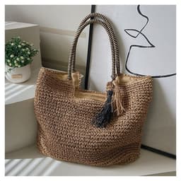 image-Winter Fashion Straw Casual Tote Bag