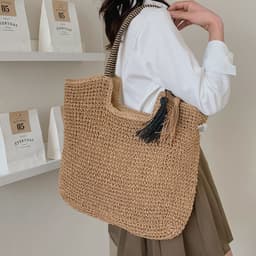 image-Winter Fashion Straw Casual Tote Bag