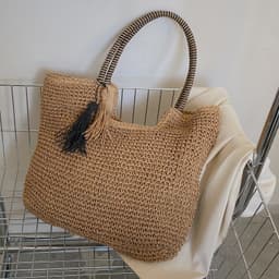 image-Winter Fashion Straw Casual Tote Bag