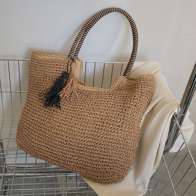 image-Winter Fashion Straw Casual Tote Bag