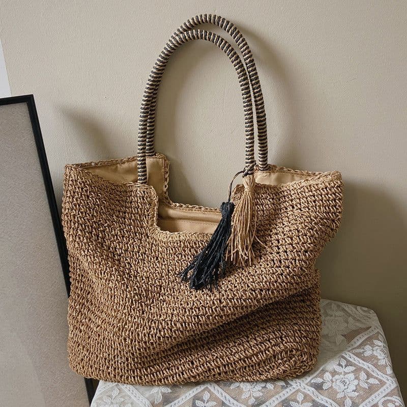 image-Winter Fashion Straw Casual Tote Bag