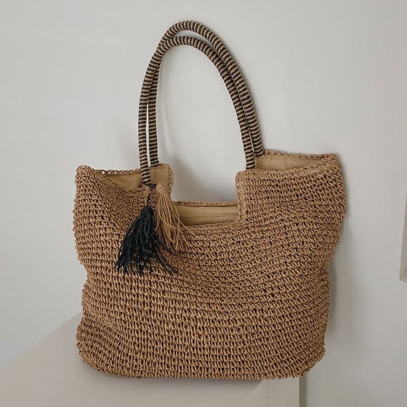 image-Winter Fashion Straw Casual Tote Bag