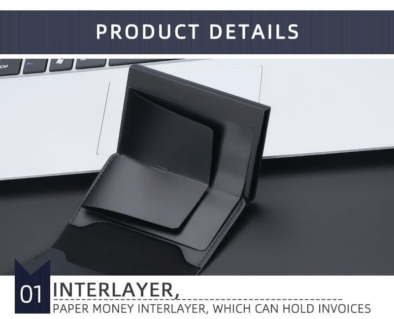 image-Crazy Horse Leather Anti-degaussing Card Clamp Men