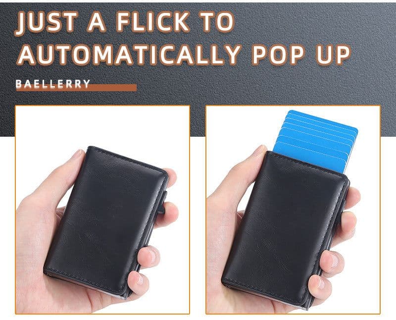 image-Crazy Horse Leather Anti-degaussing Card Clamp Men