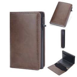 image-Crazy Horse Leather Anti-degaussing Card Clamp Men