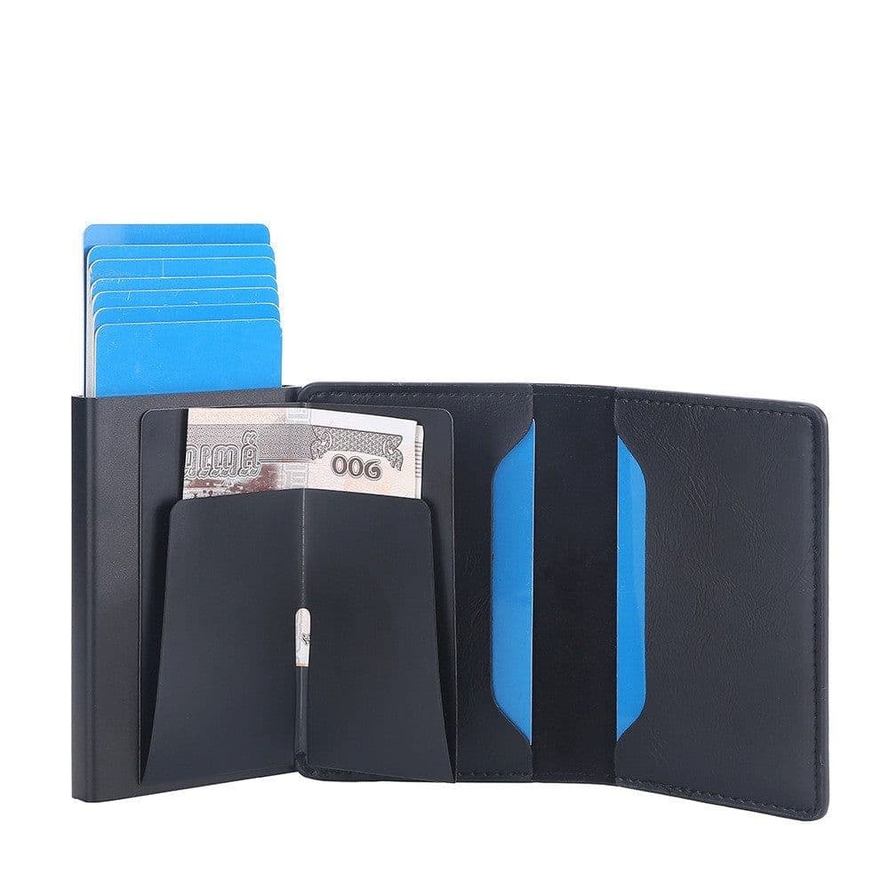 image-Crazy Horse Leather Anti-degaussing Card Clamp Men