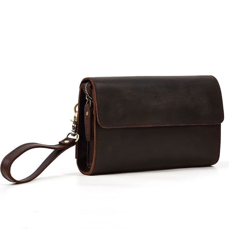 image-Retro Men's Crazy Horse Leather Multifunctional Wallet