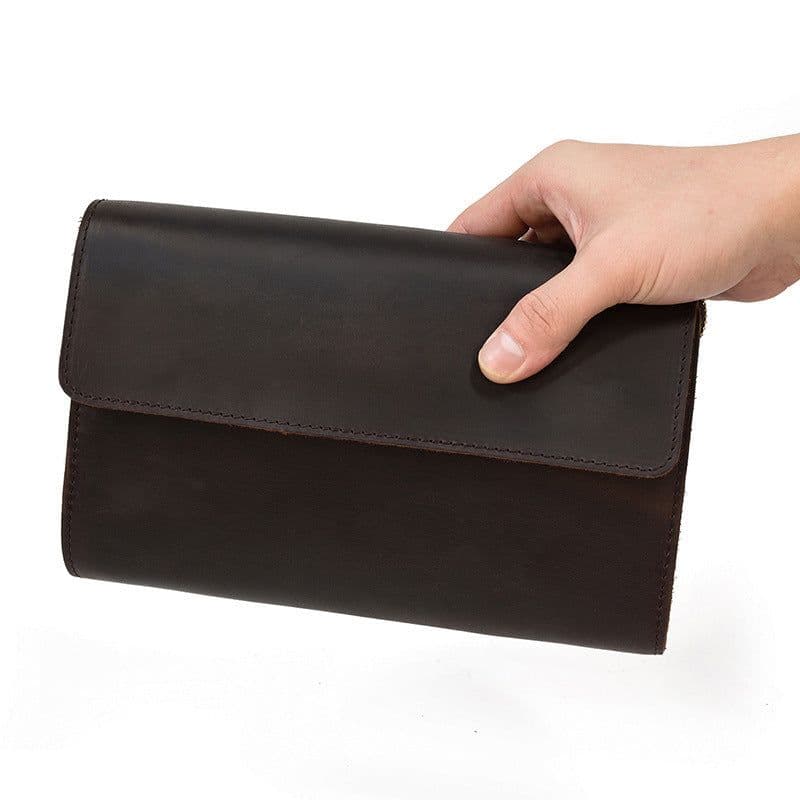 image-Retro Men's Crazy Horse Leather Multifunctional Wallet