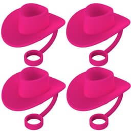 image-New Style Straw Covers Cap Novelty Sturdy Straw Toppers Reusable Cowboy Hat Shaped For Camping Home Hiking Picnic Kitchen