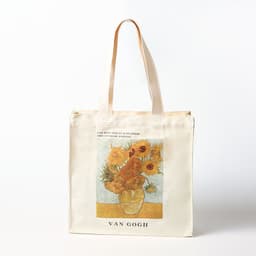 image-Oil Painting Large Capacity Commuter Shopping Canvas Bag