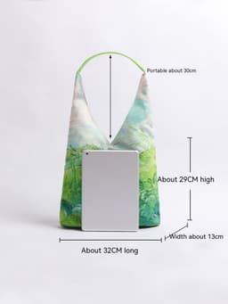 image-Oil Painting Wheat Field Canvas Bag Fashion Portable Large Capacity Shoulder Bag