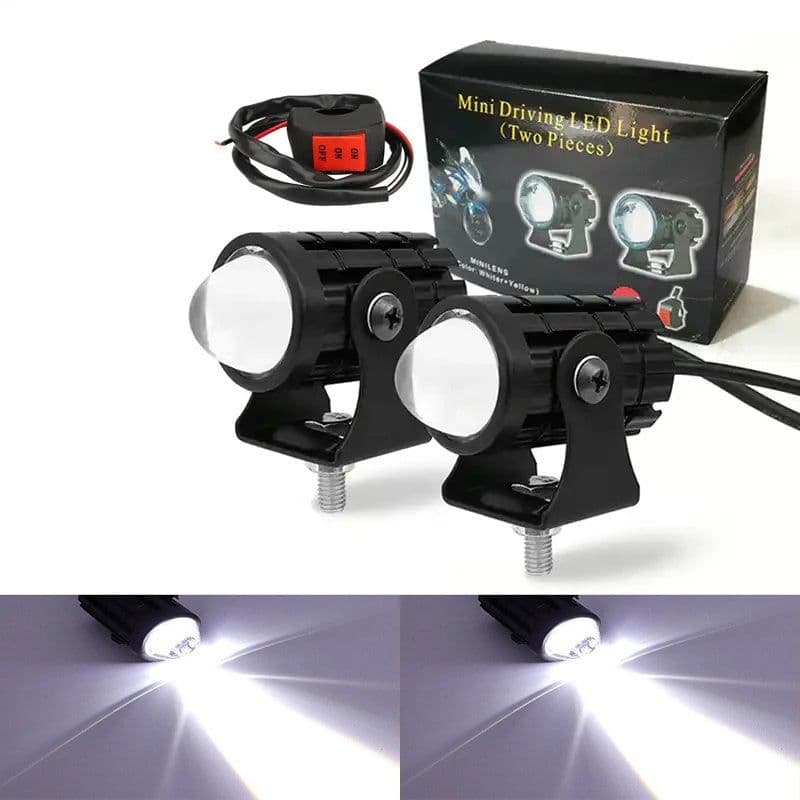 image-Two-color Lens External Electric Car Motorcycle Lock And Load Spray Headlight