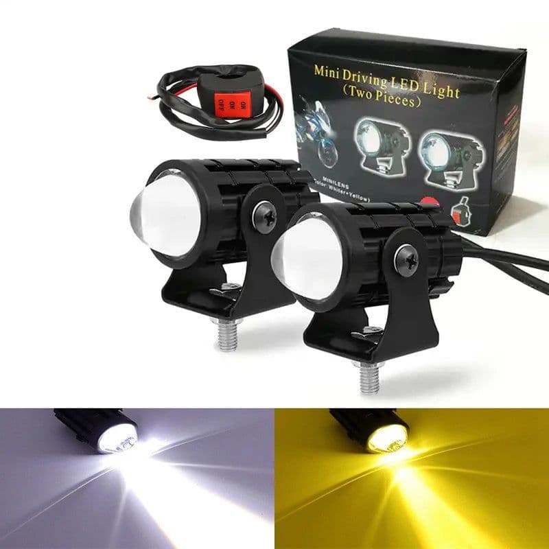 image-Two-color Lens External Electric Car Motorcycle Lock And Load Spray Headlight