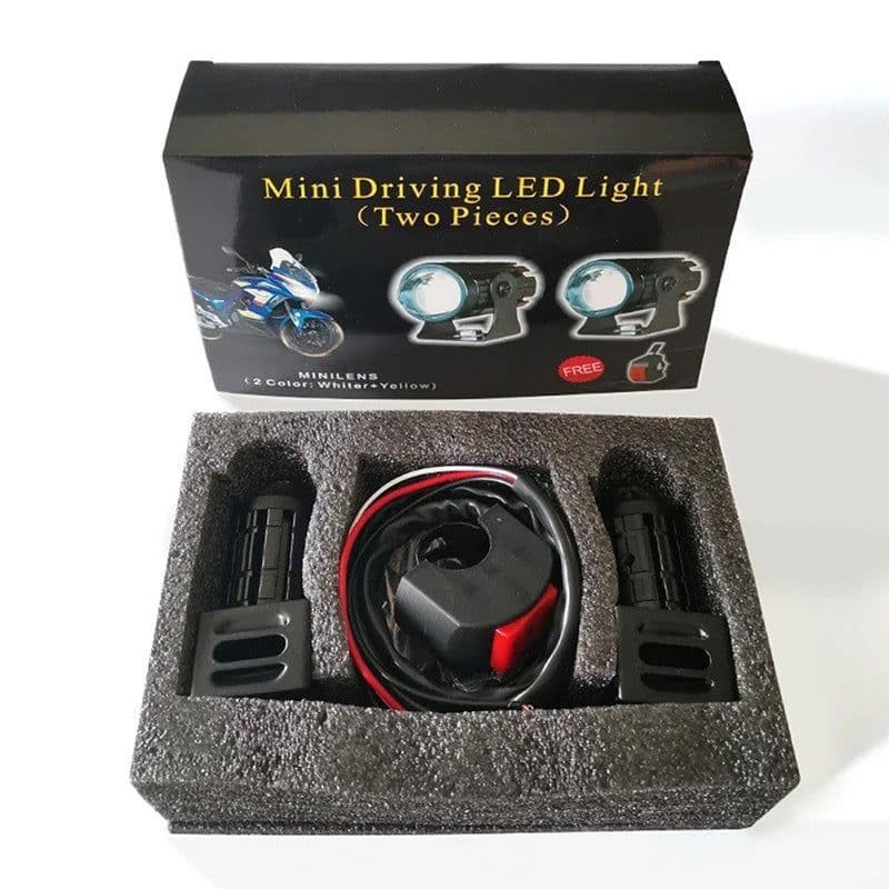 image-Two-color Lens External Electric Car Motorcycle Lock And Load Spray Headlight