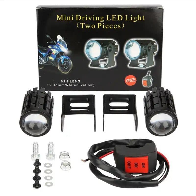 image-Two-color Lens External Electric Car Motorcycle Lock And Load Spray Headlight