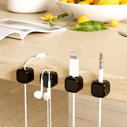 image-Magnetic Cable Clip Under Desk Cable Management Adjustable Cord Holder Wire Organizer And Cable Management Wire Keeper