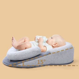 image-Newborn Kids Baby Pillow Safe Cotton Cushion Prevent Flat Infant Head Shape Sleep Pod Anti Roll Crib Nest Bedding Feeding