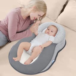 image-Newborn Kids Baby Pillow Safe Cotton Cushion Prevent Flat Infant Head Shape Sleep Pod Anti Roll Crib Nest Bedding Feeding