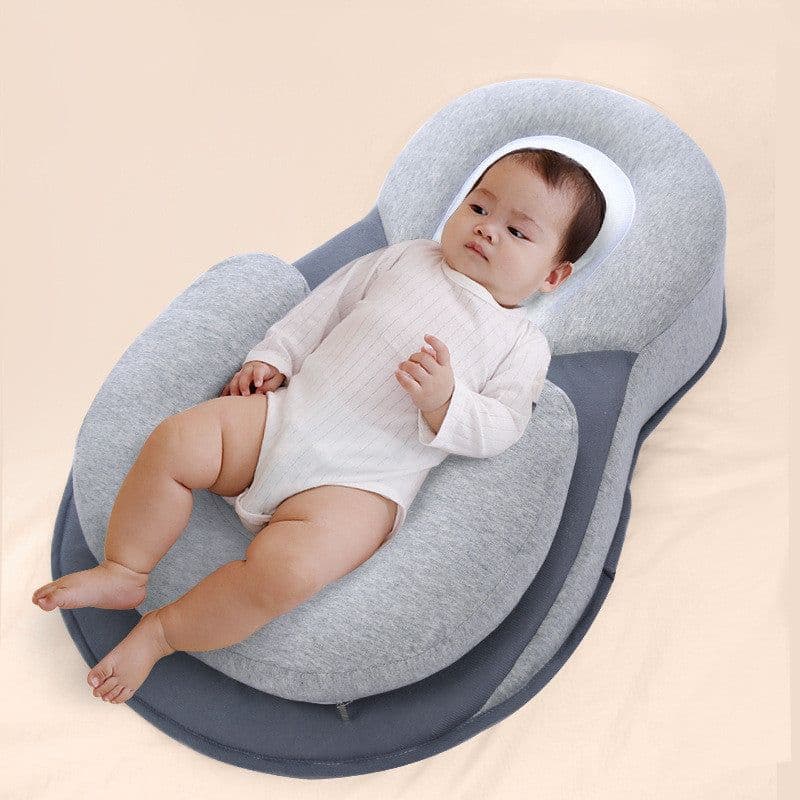 image-Newborn Kids Baby Pillow Safe Cotton Cushion Prevent Flat Infant Head Shape Sleep Pod Anti Roll Crib Nest Bedding Feeding