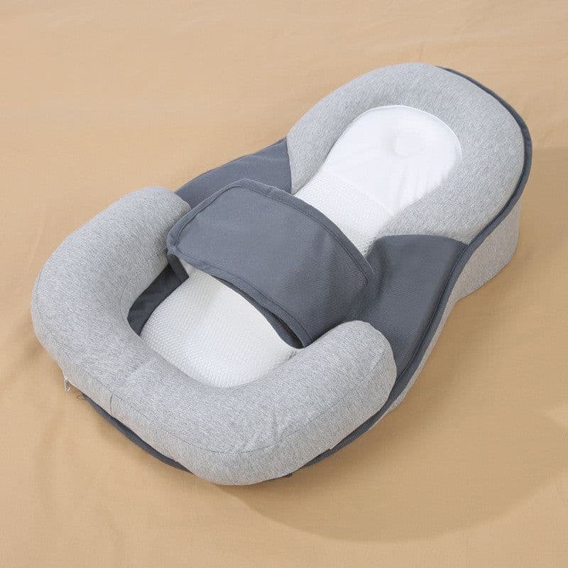 image-Newborn Kids Baby Pillow Safe Cotton Cushion Prevent Flat Infant Head Shape Sleep Pod Anti Roll Crib Nest Bedding Feeding