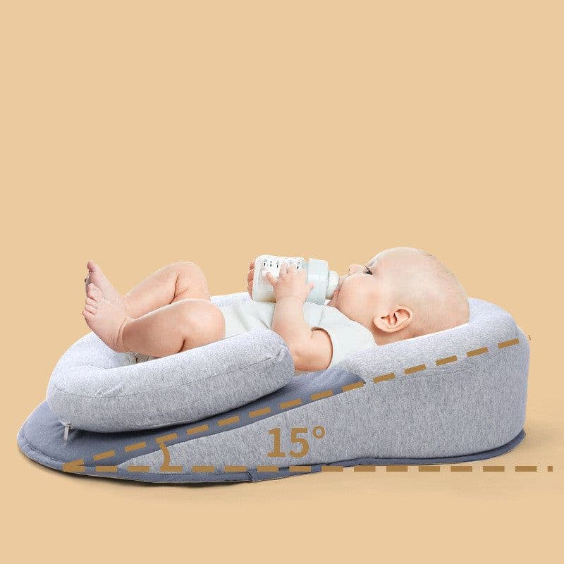 image-Newborn Kids Baby Pillow Safe Cotton Cushion Prevent Flat Infant Head Shape Sleep Pod Anti Roll Crib Nest Bedding Feeding