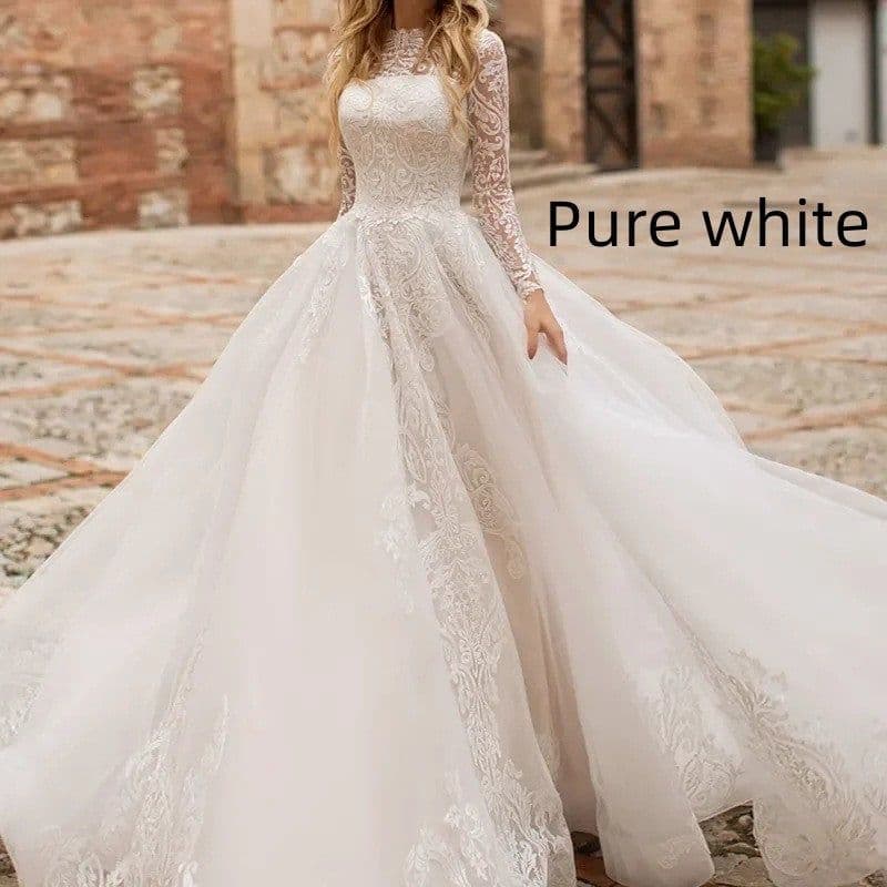 image-Long Sleeve Exquisite Wedding Dress