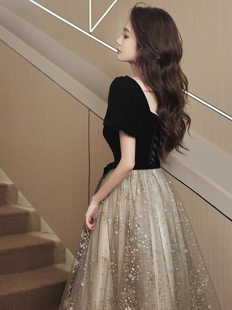 image-Women's French Light Luxury And Luxurious Black Evening Dress