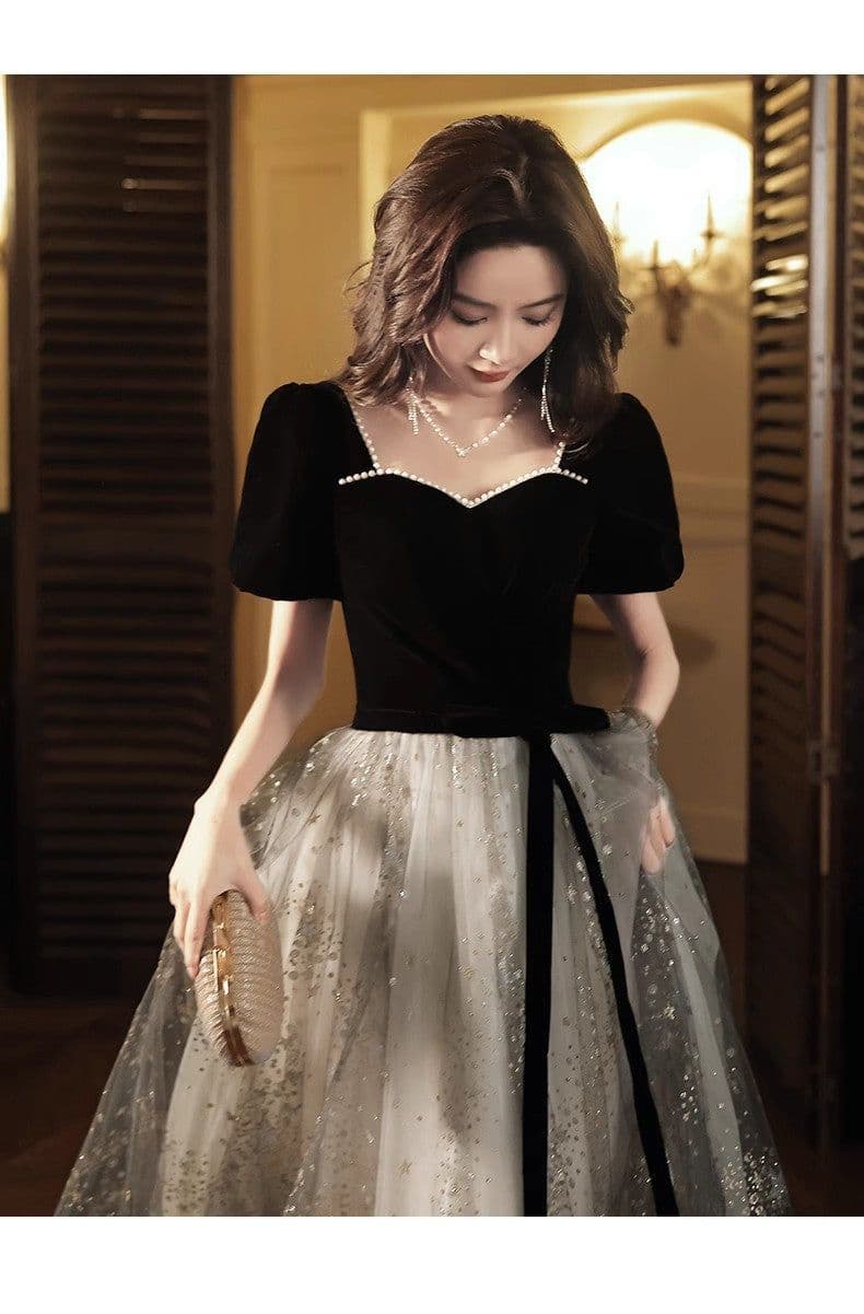 image-Women's French Light Luxury And Luxurious Black Evening Dress