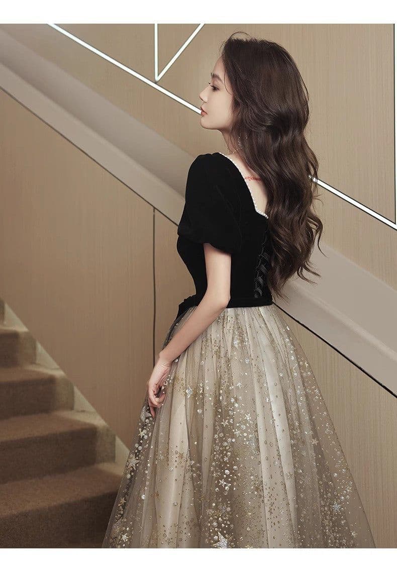 image-Women's French Light Luxury And Luxurious Black Evening Dress