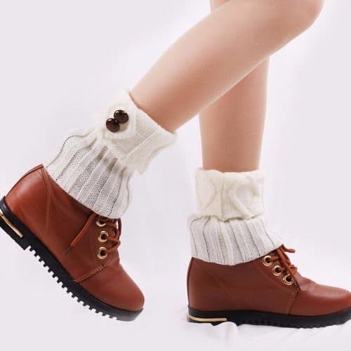 image-Fashion Button Warm Foot Sock
