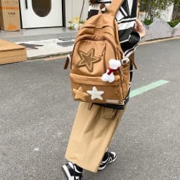 image-Women's Fashionable All-match Nylon Star Backpack