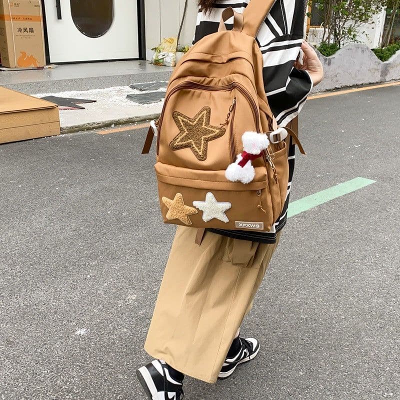 image-Women's Fashionable All-match Nylon Star Backpack
