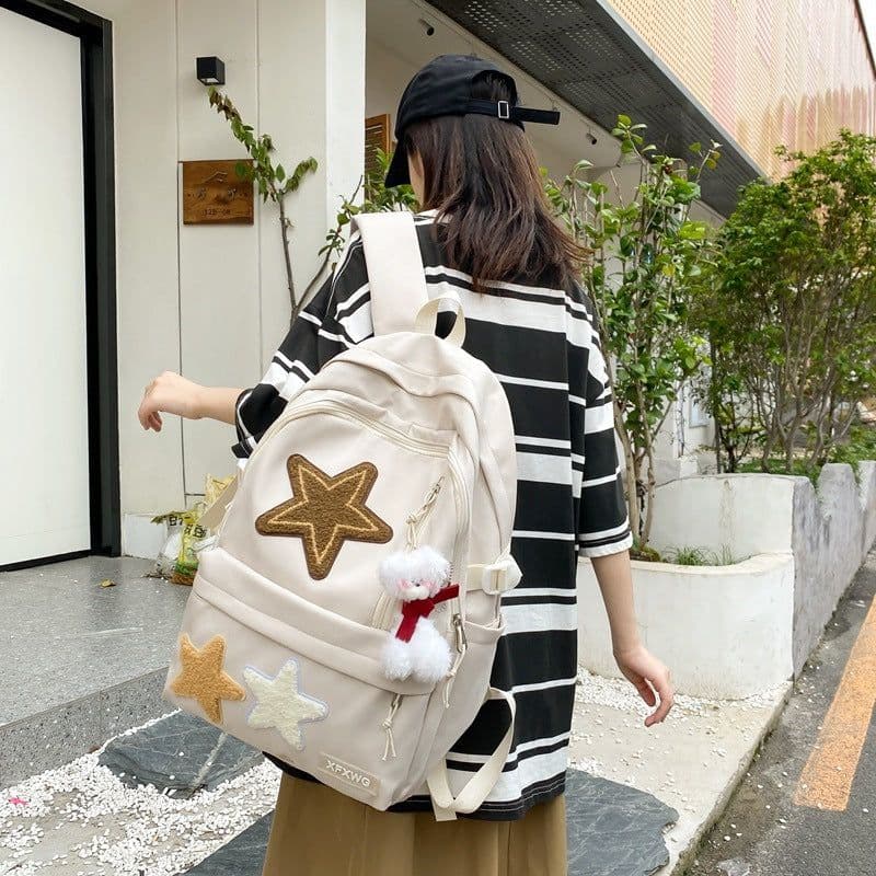 image-Women's Fashionable All-match Nylon Star Backpack