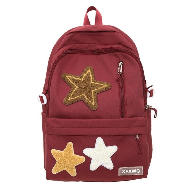 image-Women's Fashionable All-match Nylon Star Backpack