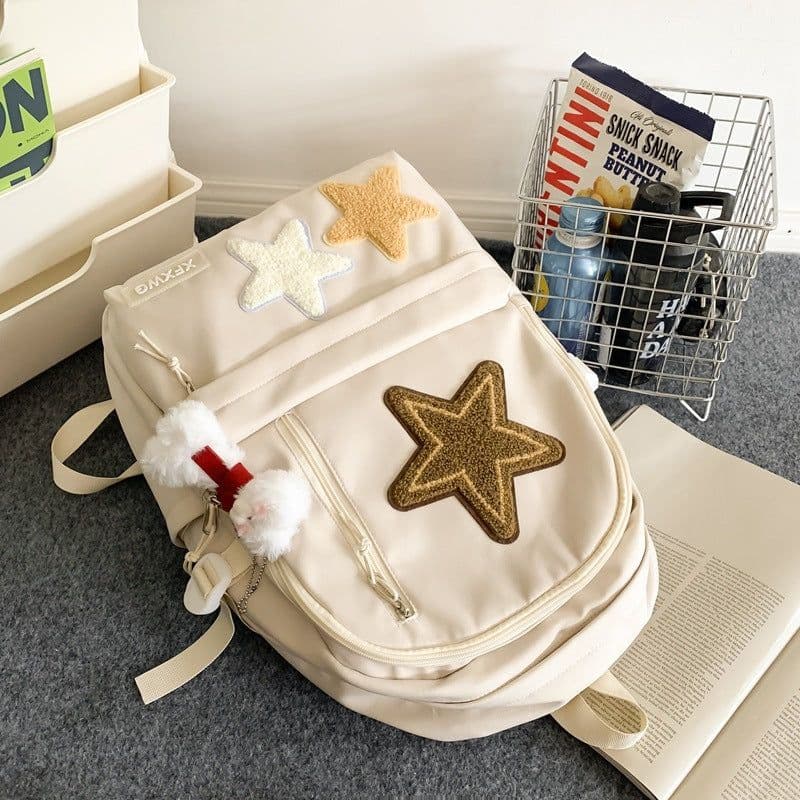 image-Women's Fashionable All-match Nylon Star Backpack