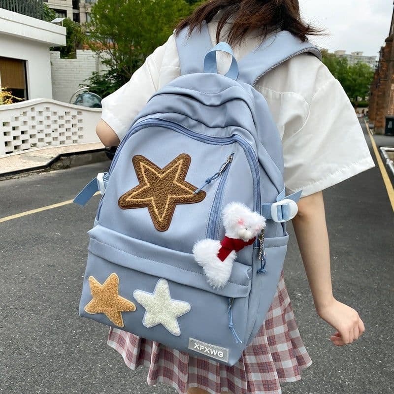 image-Women's Fashionable All-match Nylon Star Backpack