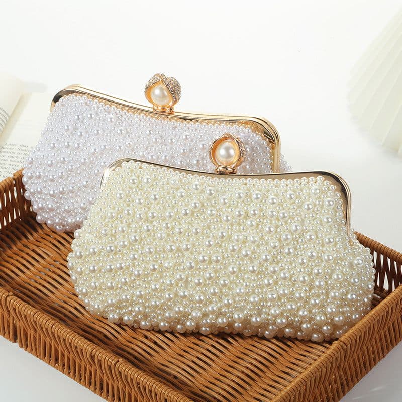 image-Women's Fashion Pearl Pearl Embroidery Dinner Bag
