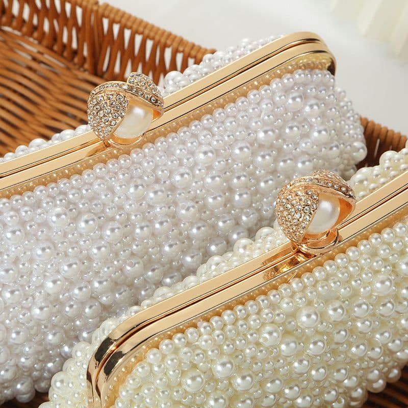 image-Women's Fashion Pearl Pearl Embroidery Dinner Bag