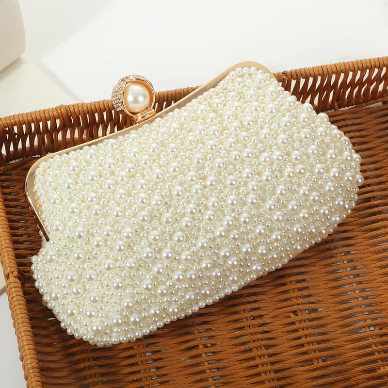 image-Women's Fashion Pearl Pearl Embroidery Dinner Bag